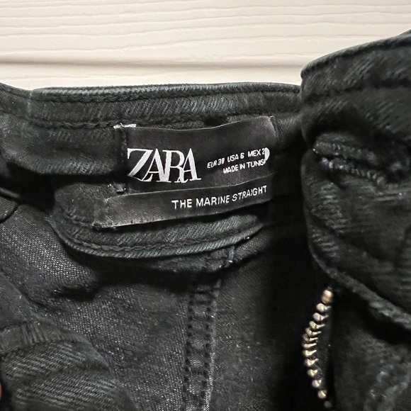 Zara marine pant high waisted wine leg vintage style jeans *goofy zipper* - Picture 3 of 5